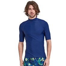 Mens Rash Guard UPF 50+ Powerful Water & Sun Protection Short Sleeve Swim Wear Swim Tee Rashguard Top Swimming Shirt  Navy Blue 2024 - buy cheap