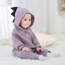 Newborn Baby Boys Girls Romper Cute Dinosaur Long Sleeve Warm Clothes Hooded Jumpsuit One-Pieces 2024 - buy cheap