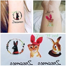 Waterproof Temporary Tattoo sticker on body sexy bunny rabbit cat tatto stickers flash tatoo fake tattoos for girl women 2024 - buy cheap