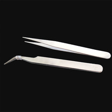 free shipping 2 Pcs Nonmagnetic Nail Art Rhinestone Stainless Steel Curved Straight Tweezers Tools 2024 - buy cheap