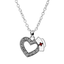 Love Prayer Heart And Hat Pendant Necklace Nurse Medical Student Necklace Fashion  Jewelry 2024 - buy cheap