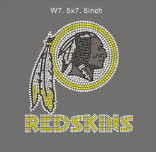 15pcs/lot Redskins rhinestone transfer motif, hot fix applique, iron on strass, free shipping 2024 - buy cheap