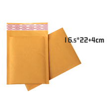 100pcs/lot 16.5cm*22cm+4cm Kraft Bubble Padded Envelopes Mailers Shipping Yellow Bags 2024 - buy cheap