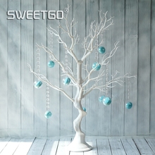 SWEETGO Wedding decoration tree white resin Simulated tree with macrons pendants for candy bar/shop window display Wishing Tree 2024 - buy cheap