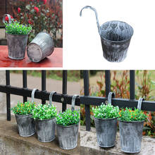 1PC Flower Pot Garden Hanging Balcony Plant Home Decor Metal Iron Potted Planter 19x11.2x8.2cm 2024 - buy cheap