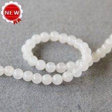 (Min Order1) 6mm Fashion New Natural White Moonstone Beads Round Shape Stone Loose Beads 15inch Jewelry Making Design Wholesale 2024 - buy cheap