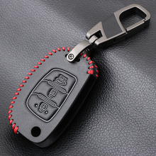 Leather Car Key Fob Cover Case Set Keychain For Hyundai Tucson Creta ix25 i10 i20 i30 Verna Mistra Elantra 2015 2016 2017 2018 2024 - buy cheap