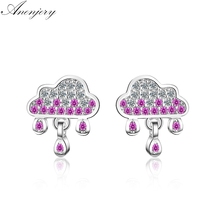 ANENJERY 925 Sterling Silver Sweet Lovely Zircon Gradient Cloud Raindrop Earrings For Women oorbellen pendientes S-E780 2024 - buy cheap