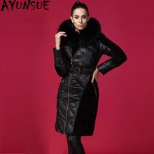 AYUNSUE Women's Down Jacket Long Duck Down Coat Winter Jackets for Women Hooded Large Fur Collar Warm Parkas Mujer 2022 KJ1988 2024 - buy cheap
