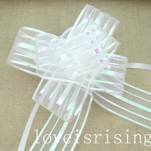 13 Colors--50pcs/lot 5cm Large Size White Organza Pull Bows Wedding Car Decor Pull Flower Ribbons Wedding Bridal Favor Supplies 2024 - buy cheap