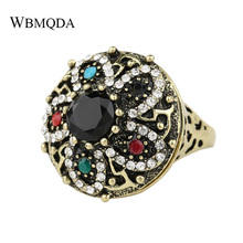 Bohemian 5 Colors Flower Ring Antique Gold Crystal Wedding Rings For Women Vintage Indian Jewelry Free Shipping 2024 - buy cheap