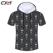CJLM-Camiseta con capucha para hombre, camisa con estampado 3D de calaveras con patrón geométrico, estilo de calle, envío gratis 2024 - compra barato