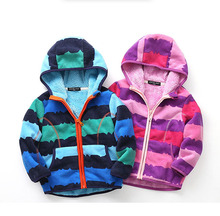 Children's coats artificial fuzzy warm striped  jacket boys and girls cotton-padded coats 2024 - buy cheap