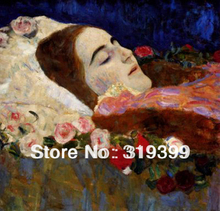 Gustav-pintura al óleo de Klimt, reproducción de pintura en lienzo de lino, Ria Munk en el Deathbed (Ria Munk I), envío gratis por DHL, hecho a mano 2024 - compra barato