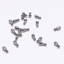 20pcs 2.6*6.2mm Stainless steel Water Drop End Beads Fit Extender Chain Pendant beads For Jewelry Making Accessories Supplies 2024 - buy cheap