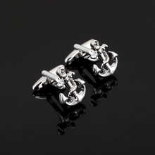 Biggest Promotion cufflinks jewelry 1 Pair Fashion Silvery Boat anchor cufflink father Christmas Men's French shirt cufflinks 2024 - buy cheap