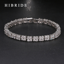 HIBRIDE-Pulseras de boda de zirconia cúbica para mujer, brazaletes de Color oro blanco, joyería de lujo para mujer, B-22 2024 - compra barato