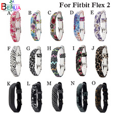 High Quality Silicone Classic Wrist Band Watch Strap for Fitbit Flex 2 Watchbands Bracelet Adjustable Floral Prints watch band 2024 - buy cheap