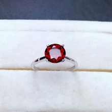 ¡Venta al por mayor! anillos de plata 925 con rojo granate natural real de shiloom, anillos abiertos de moda para mujeres finas, regalo, nueva planta mj080899ags 2024 - compra barato