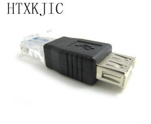 Новинка, высококачественный адаптер Ethernet USB Type A мама к RJ45 папа, коннектор для маршрутизатора, штепсельная розетка 2024 - купить недорого