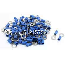 100Pcs Blue 5mm Insulated Ring Crimp Connector Terminal Electric Cable AWG 16-14 2024 - buy cheap