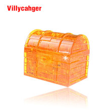 Free shipping 3D Puzzle with Flash Light DIY Model Buliding Toy  for Children Home Decoration - Treasure Chest 9006A 2024 - buy cheap