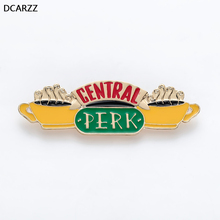 90s TV Show Central Perk Coffee Tee Funny Pin,Enamel Friends TV Show Message Brooch Unisex Metal Badge Gold Jewelry Wholesale 2024 - buy cheap