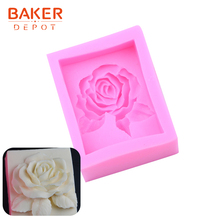 Forma de silicone para forno depot, forma de silicone para fondant em 3d, molde para sabonete rosa, ferramentas artesanais para arte em bolos, forma de decoração de bolo 2024 - compre barato