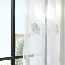 Cortinas geométricas transparentes, cortinas para decoração de sala de estar, estampa geométrica, tecido tule bordado, estilo nórdico, cozinha, voile 2024 - compre barato