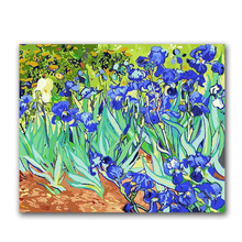 plant flowers diy painting by numbers abstract style,monet irises  on canvas coloring   for living room decor 2024 - buy cheap