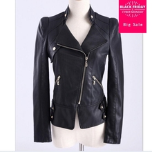 Wholesale 3XL Plus Size Rivet  PU leather Motorcycle jacket  2020 women's European stations Slim short  jackets w518 2024 - buy cheap