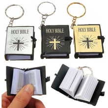 Mini llaveros de la Santa Biblia en inglés para mujer, llaveros de Cruz religiosa, bolsa de regalo, recuerdos 2024 - compra barato