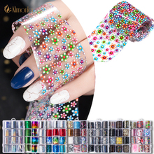 12pcs/box Colorful Nail Foil Leopard Print Snowflakes Nail Art Stickers Transfer Laser Nail Decoration Manicure Beauty Tools 2024 - buy cheap