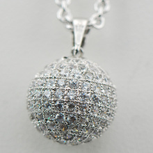 Colgante de circonio de cristal blanco brillante, bola de Plata de Ley 925 sin plata, joyería de moda más nueva, AP28 2024 - compra barato