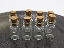  Mini Empty Glass Cork Bottles Pendant Vials Wish Charms Clear 13X23mm (1ml) 2024 - buy cheap