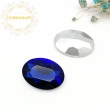 Sapphire blue Oval shape Glass Crystal sew on pointback rhinestones Diy wedding dress Mobile Accessories Free shipping 2024 - buy cheap