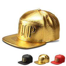 Chapéu hip hop luxuoso de crocodilo pu, com brilho, unissex, snapback, logotipo dourado, boné de beisebol para homens, mulheres, esportes, chapéu casquette, padrão 2024 - compre barato