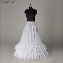 A-line Ruffles long Wedding Petticoat Floor Length Two Hoops Bridal Petticoats for Wedding 2024 - buy cheap