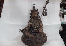13'' red bronze copper carved buddhism buddha monk Guru padmasambhava statue 2024 - buy cheap