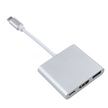 USB 3,0 Тип C на HDMI с поддержкой 4K зарядный адаптер конвертер мужского и женского пола USB-C 3,1 Hub адаптер для Mac MacBook Air Pro пикселей ТВ 2024 - купить недорого