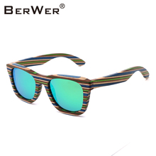 Berwer-óculos de sol de madeira, modelo masculino, polarizado, modelo retrô vintage 2024 - compre barato