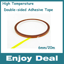 Free shipping 6mmx20m Gold finger double faced tawers glue high temperature polyimide double-sided adhesive tape 2024 - buy cheap