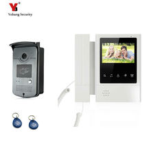 Yobang безопасности видеодомофон 4,3 "дюймовый монитор видео телефон двери дверной звонок Speakephone Интерком комплект RFID система контроля доступа 2024 - купить недорого