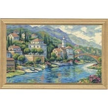 Top Quality Popular Counted Cross Stitch Kit Panorama Italian Vista Little Town House Home Scenic DIM 35246 2024 - buy cheap