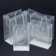 10pcs- Frosted PP Plastic Gift Packaging Bags With Handle Clear Handbag Wedding Party Favors Bag 2024 - buy cheap