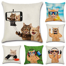 Funda de almohada divertida para niños, cubierta de cojín personalizada con fotos de tus mascotas, amigos y gatos, ideal para decoración del hogar, sofá y silla 2024 - compra barato