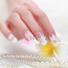 3D French Style White Lace Bow Nail Art Sticker Decal Manicure Tip Nail Art Decoration Tools Nail Art Lace Stickers Decals 2024 - buy cheap