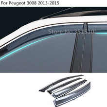 car body styling cover Sticker lamp plastic Window glass Wind Visor Rain/Sun Guard Vent 4PCS For Peugeot 3008 2013 2014 2015 2024 - buy cheap