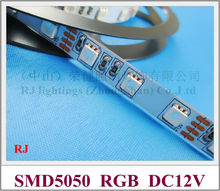 RGB led strip non-waterproof IP20 SMD 5050 RGB LED strip light flexible strip soft strip DC12V SMD5050 60 led 14.4W IP20 CE 2024 - buy cheap