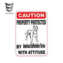 EARLFAMILY 13cm x 8.7cm Car Styling Property Protected By American Stafford Shire Terrier Dog Car Sticker Waterproof Accessories 2024 - buy cheap